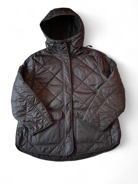 H&M size small Quilted Hooded Puffer Jacket in black